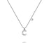 Solid 925 Sterling Silver Initial Crystal Personalised Alphabet Letter Necklace Silver
